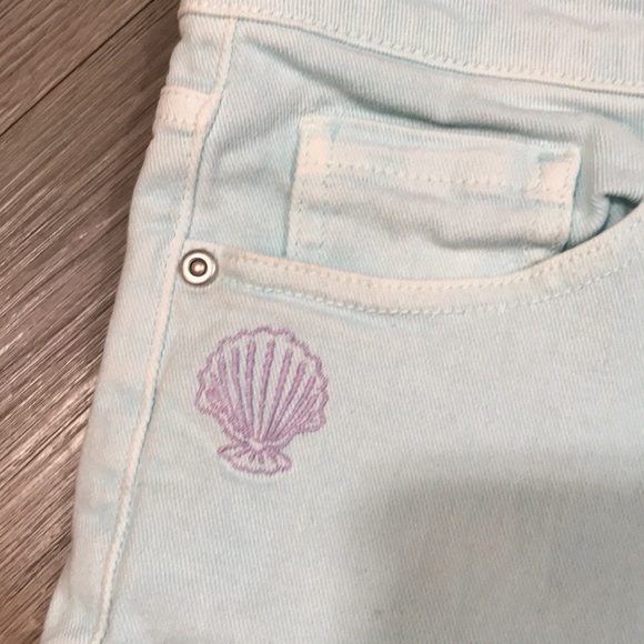 Disney Her Universe “Little Mermaid” 30th Anniversary Mint Green Denim Shorts - Picture 5 of 13